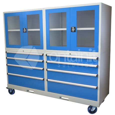 2020 Series Storeman® Workstation Cabinets with Clear Doors - 8 Drawer - Containit Solutions