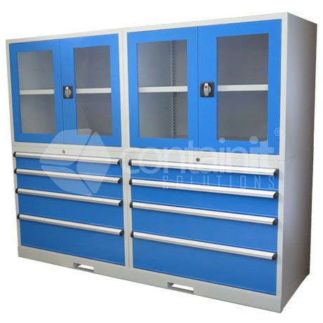 2020 Series Storeman® Workstation Cabinets with Clear Doors - 8 Drawer - Containit Solutions