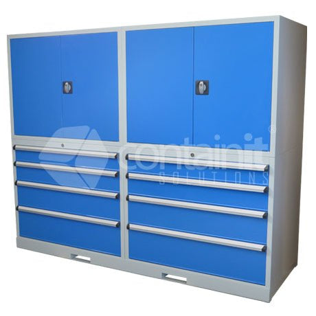 2020 Series Storeman® Workstation Cabinets with Metal Doors - 8 Drawer - Containit Solutions