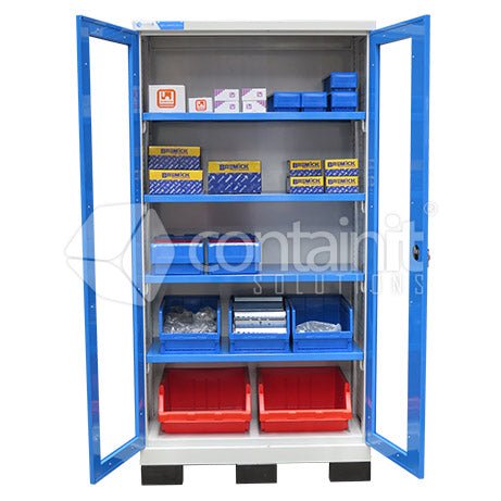 Heavy Duty Storeman® Storage Cupboards - Clear Doors - Containit Solutions