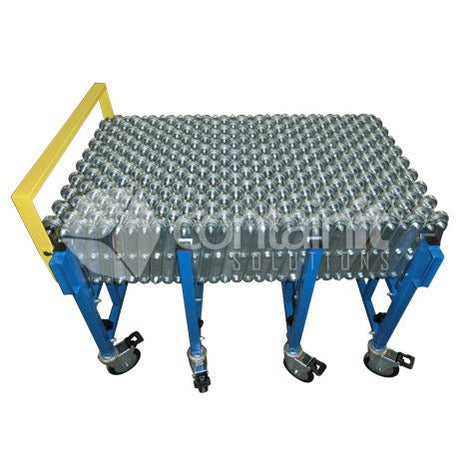 Expandable Conveyor with Skate Wheels - Steel Skaes - Containit Solutions