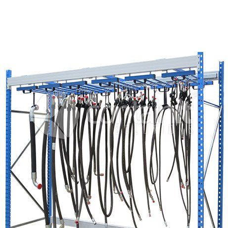 Freestanding Hose Storage Rack with Track System - Starter Bay – Includes 48 lanyards - Containit Solutions