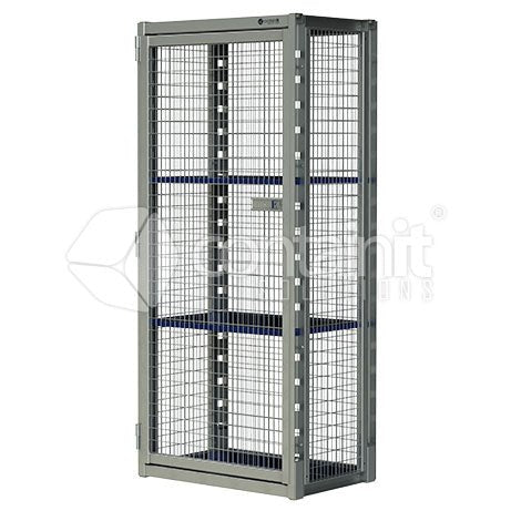 Heavy Duty Modular Mesh Locker Series - 1 Door Locker (Includes 2 Shelves) - Containit Solutions