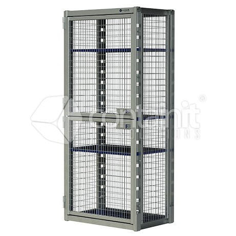 Heavy Duty Modular Mesh Locker Series - 2 Door Locker (Includes 2 Shelves) - Containit Solutions