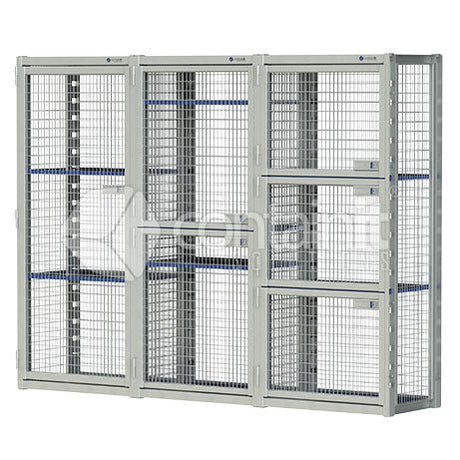Heavy Duty Modular Mesh Locker Series - 1 Door Locker (Includes 2 Shelves) - Containit Solutions