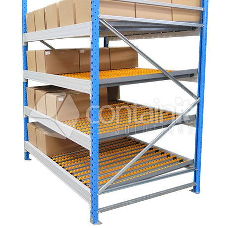 Medium Gravity Feed Carton Flow Racks - 2400 Medium Carton Flow Rack - Containit Solutions