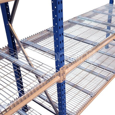 1800mm Long Storeman® Longspan Shelving with Mesh Decks - 400mm Deep Starter Bay (inc. 4 shelves) - Containit Solutions