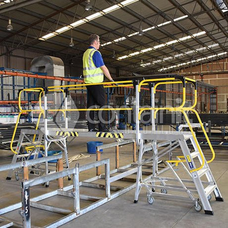 Modular Access Platform System - 1m long Platform & Handrail Kit - Containit Solutions