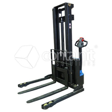 Premium Adjustable Electric Powered Straddle Stacker - Containit Solutions