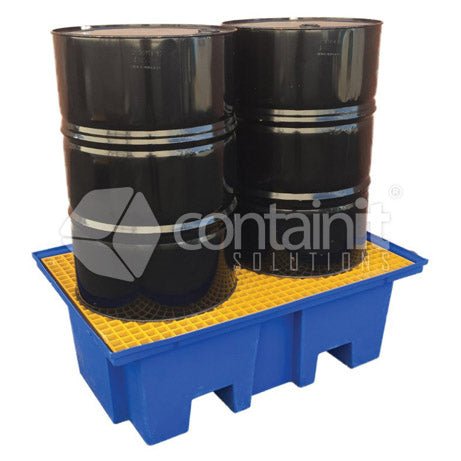 Bunding for 2 x 205L Drums - Polyethylene - Containit Solutions