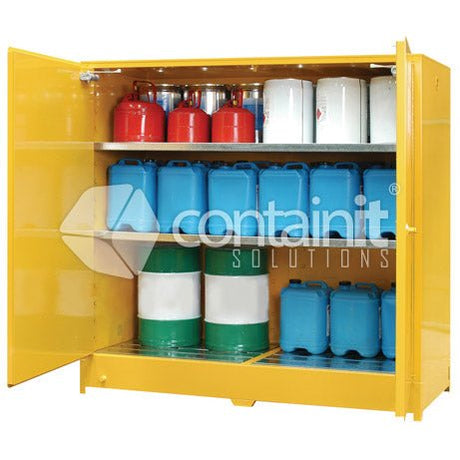 Extra Large Class 3 Flammable Liquids Cabinets - 650L - Containit Solutions