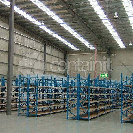 2400mm Long Storeman® Longspan Shelving with MDF shelves - 400mm Deep Starter Bay (inc. 4 shelves) - Containit Solutions